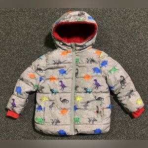 Kids Dinosaur Print Hooded Jacket